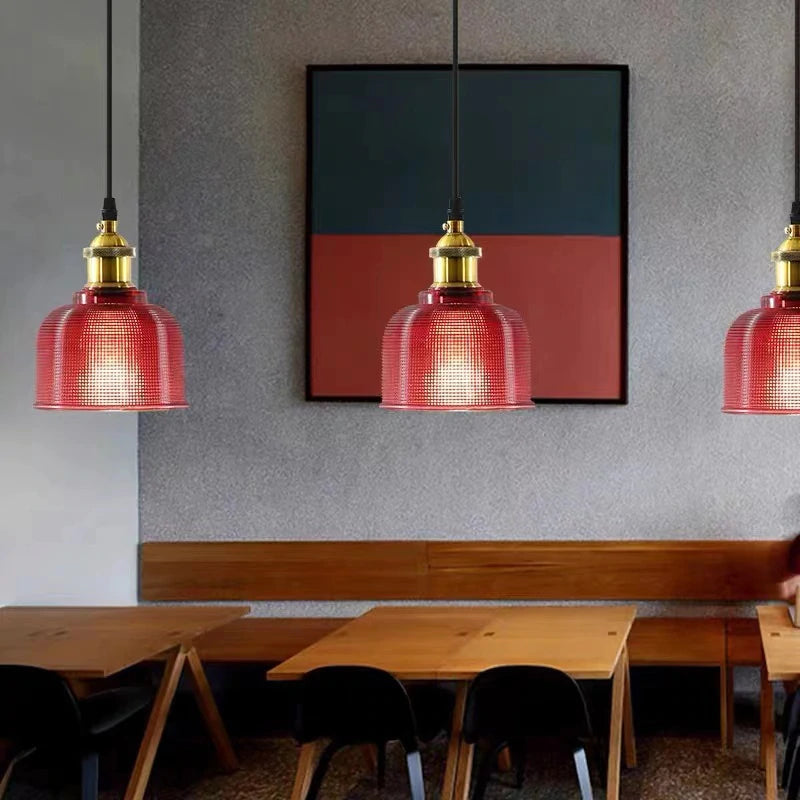 Valentina Vintage Luminaires Suspension, Bleu/Rouge/Transparent/Ambre