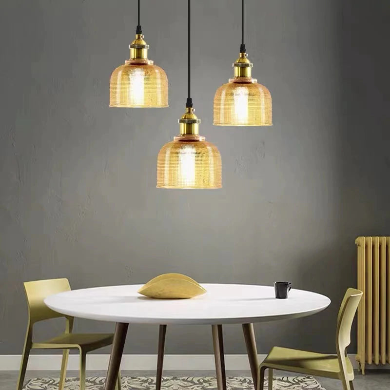 Valentina Vintage Luminaires Suspension, Bleu/Rouge/Transparent/Ambre
