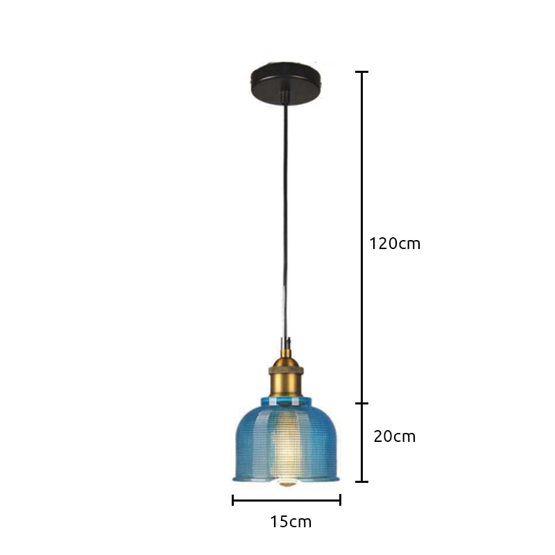 Valentina Vintage Luminaires Suspension, Bleu/Rouge/Transparent/Ambre