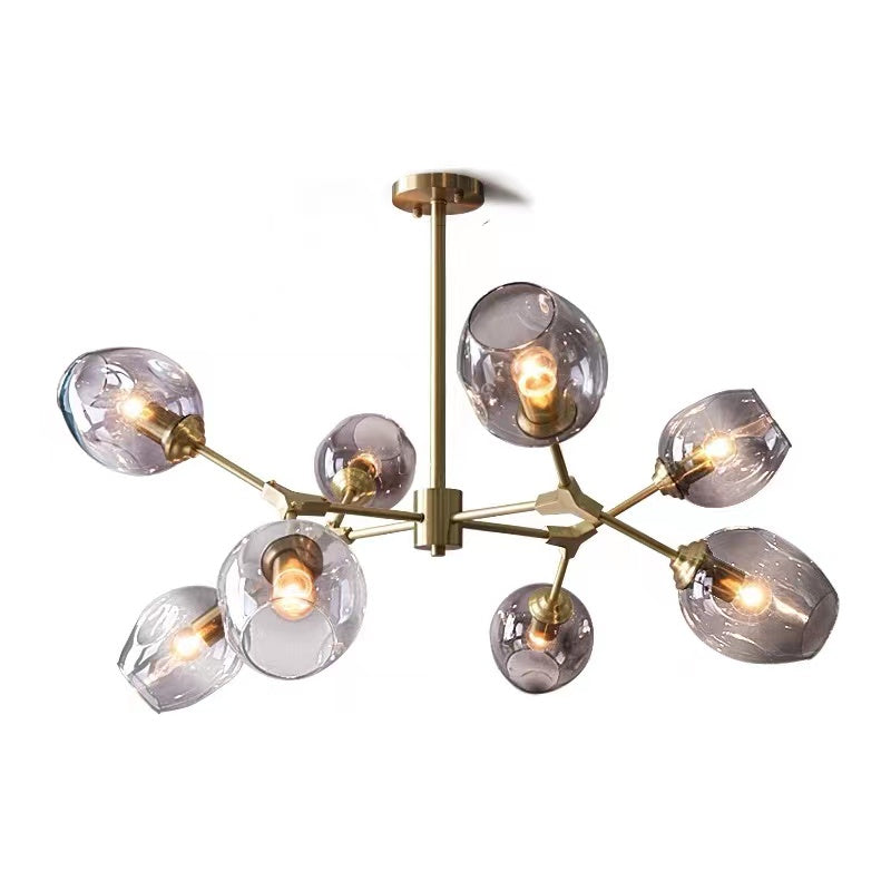 Valentina Suspension Multi Retro, Metal/Verre, Noir/Or, Chambre
