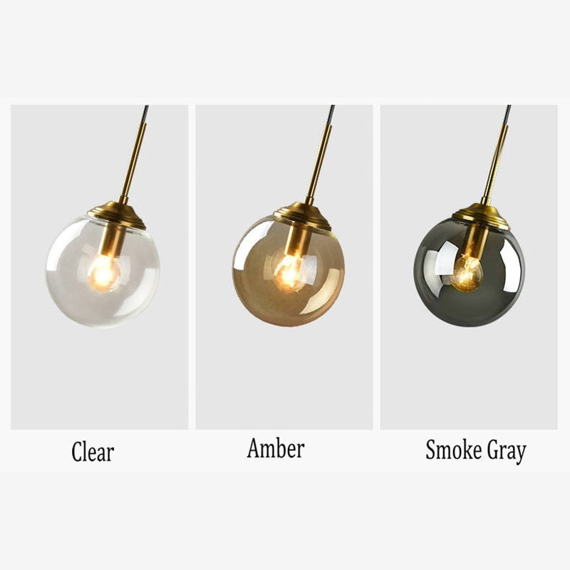 Valentina Luminaires Suspension Verre Transparent Ambre
