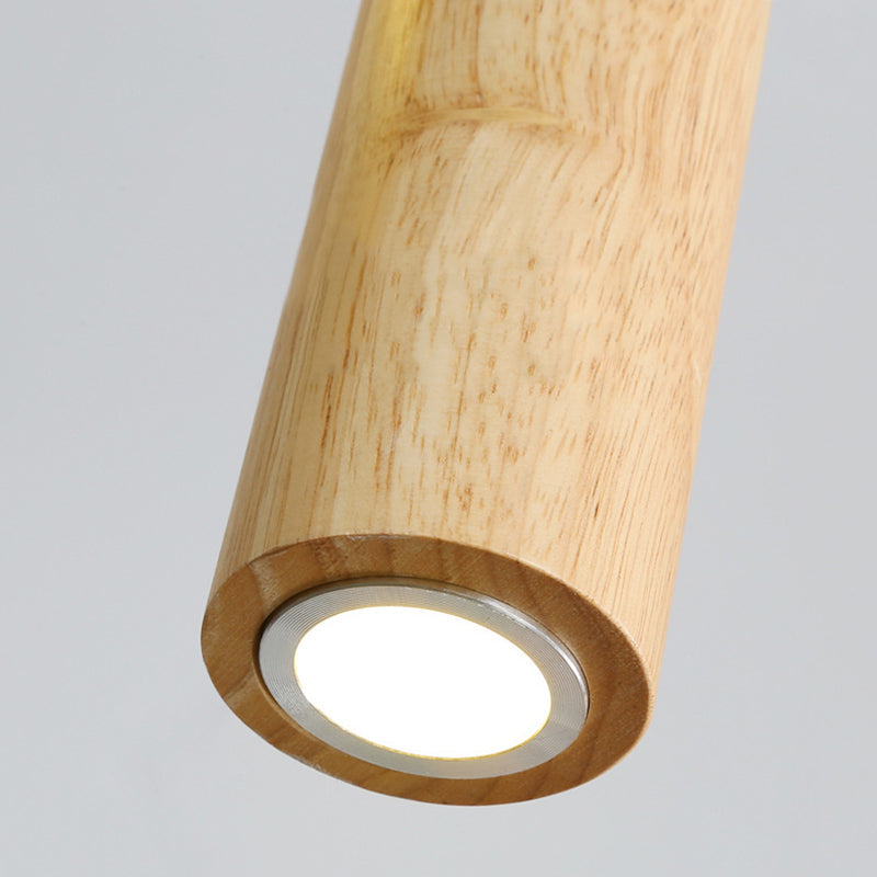 Muto Suspension Cylindre Moderne, Bois/Acrylique, Jaune/Brun, Salon