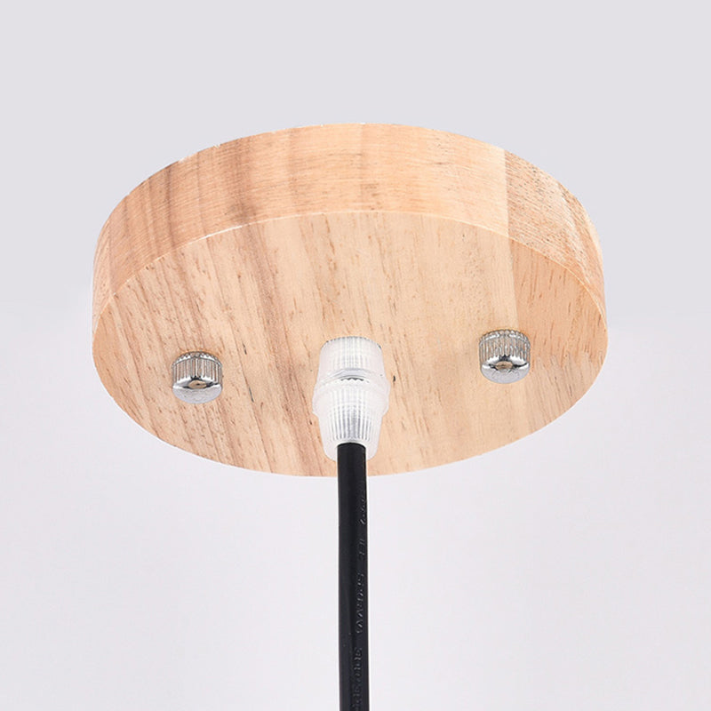 Muto Luminaires Suspension Rétro, Jaune/Brun, Métal & Bois