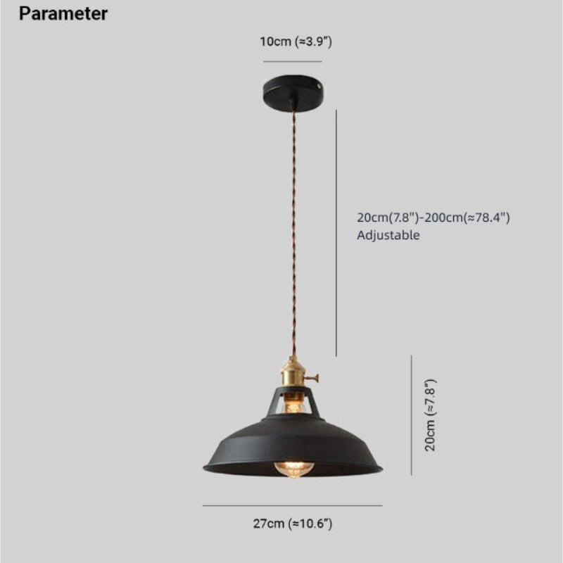 Valentina Lampe Suspension Luminaire Vintage, Métal, Noir/Blanc, Salle à Manger