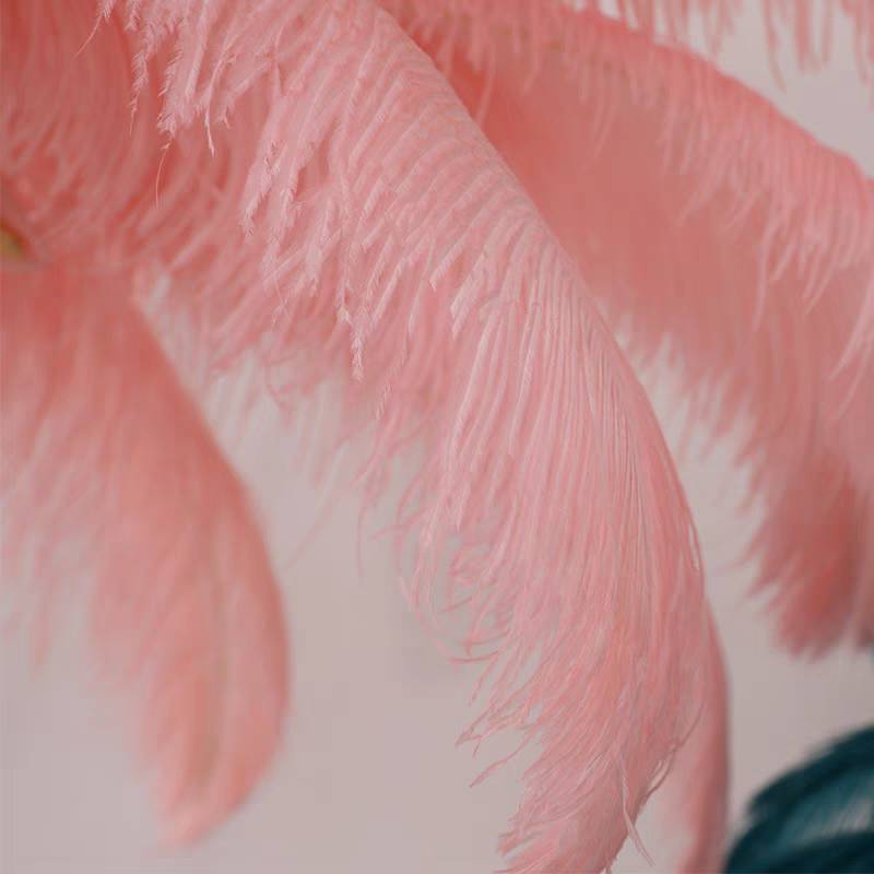 O'Moore Lampadaire Fleur Luxe Plume/Métal Coloré Salon