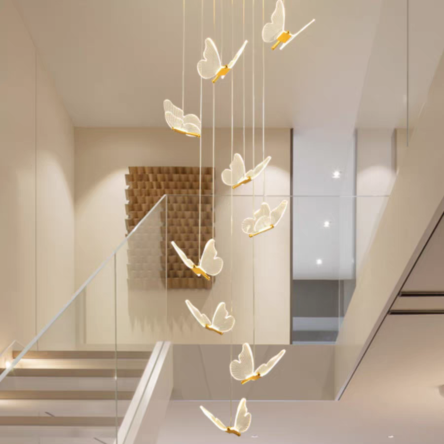 Olivia Moderne LED Suspension Doré Métal/Acrylique Salon Chambre à coucher