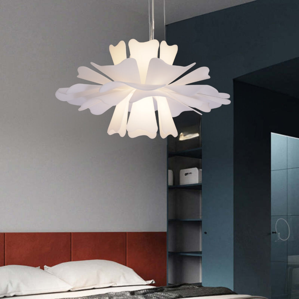 Arisha Suspension Fleur Moderne Blanc Salon