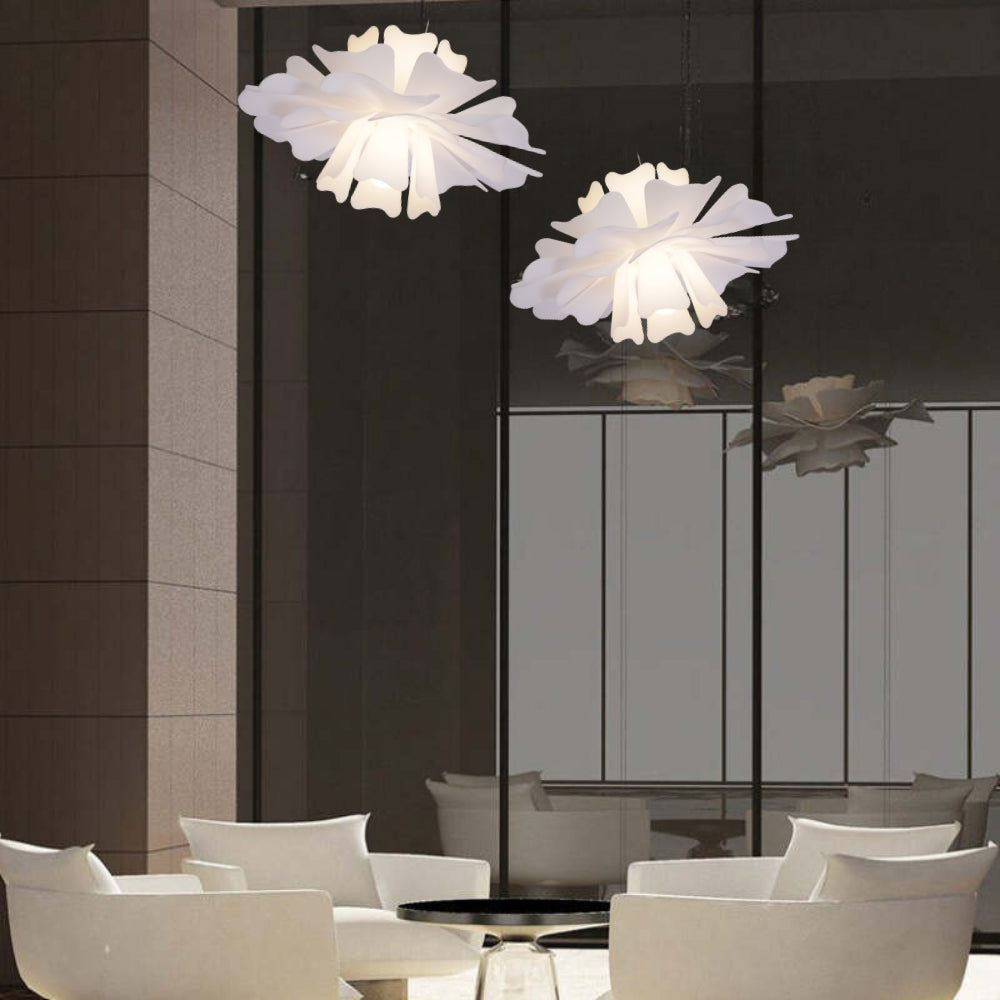 Arisha Suspension Fleur Moderne Blanc Salon