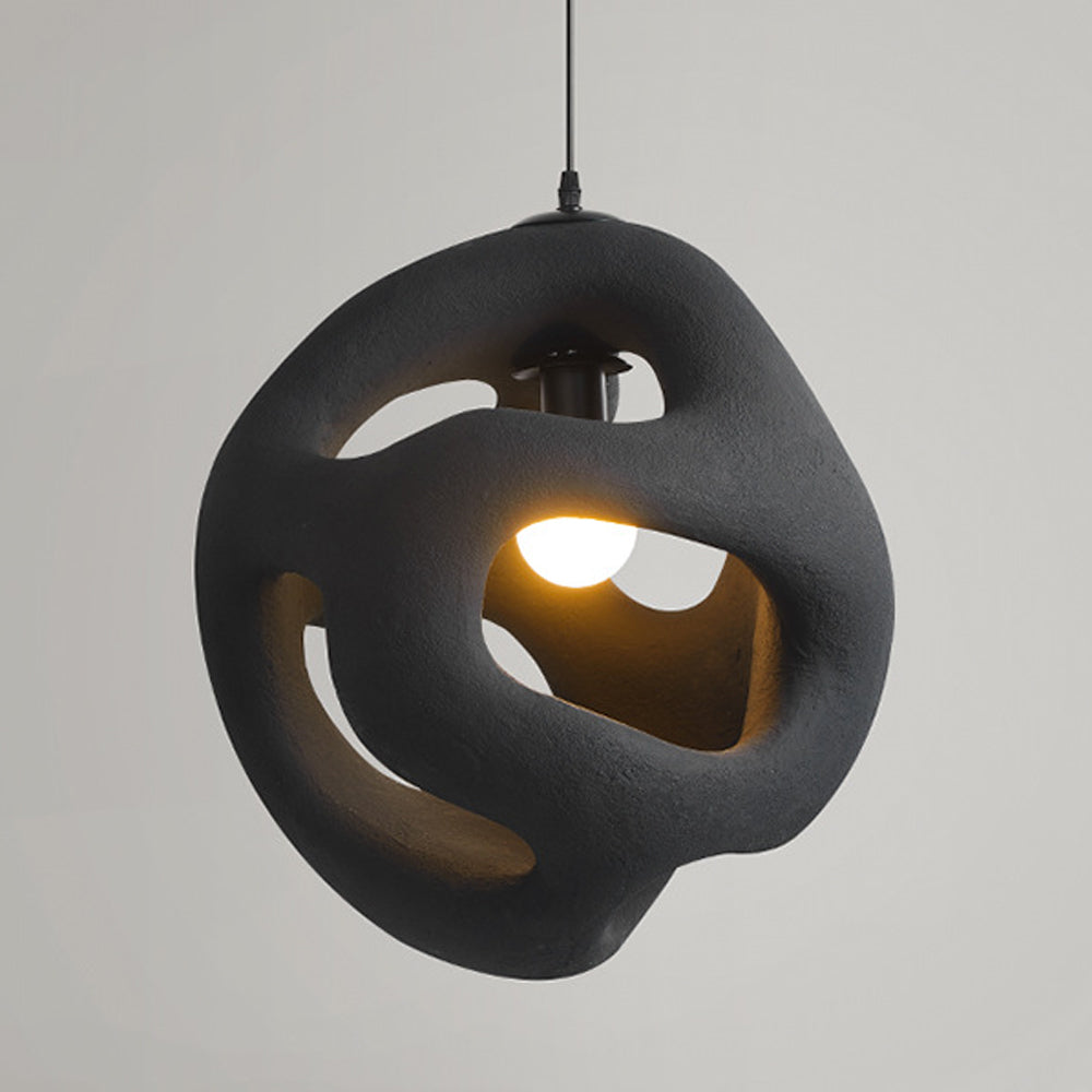 Avi Suspension Globe Moderne, Métal/Résine, Blanc/Noir, Bar/Salle de Séjour