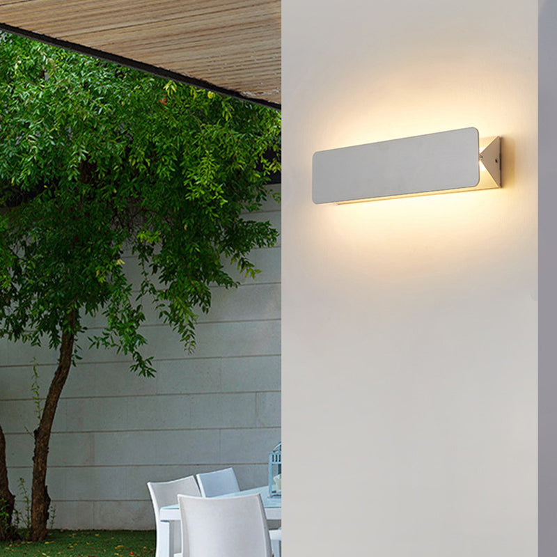 Ray Applique Murale Rectangulaire Moderne, Métal, Blanc, Jardin