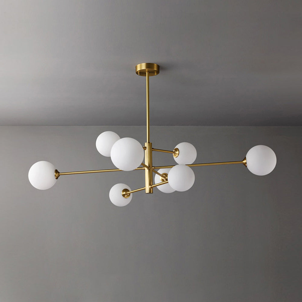 Valentina Lustre Bulle Moderne, Cuivre/Verre, Noir/Cuivre, Salon