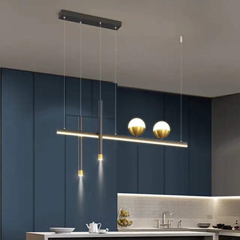 Arisha Luminaires Suspension Minimaliste Globe Double Métal Salle à manger