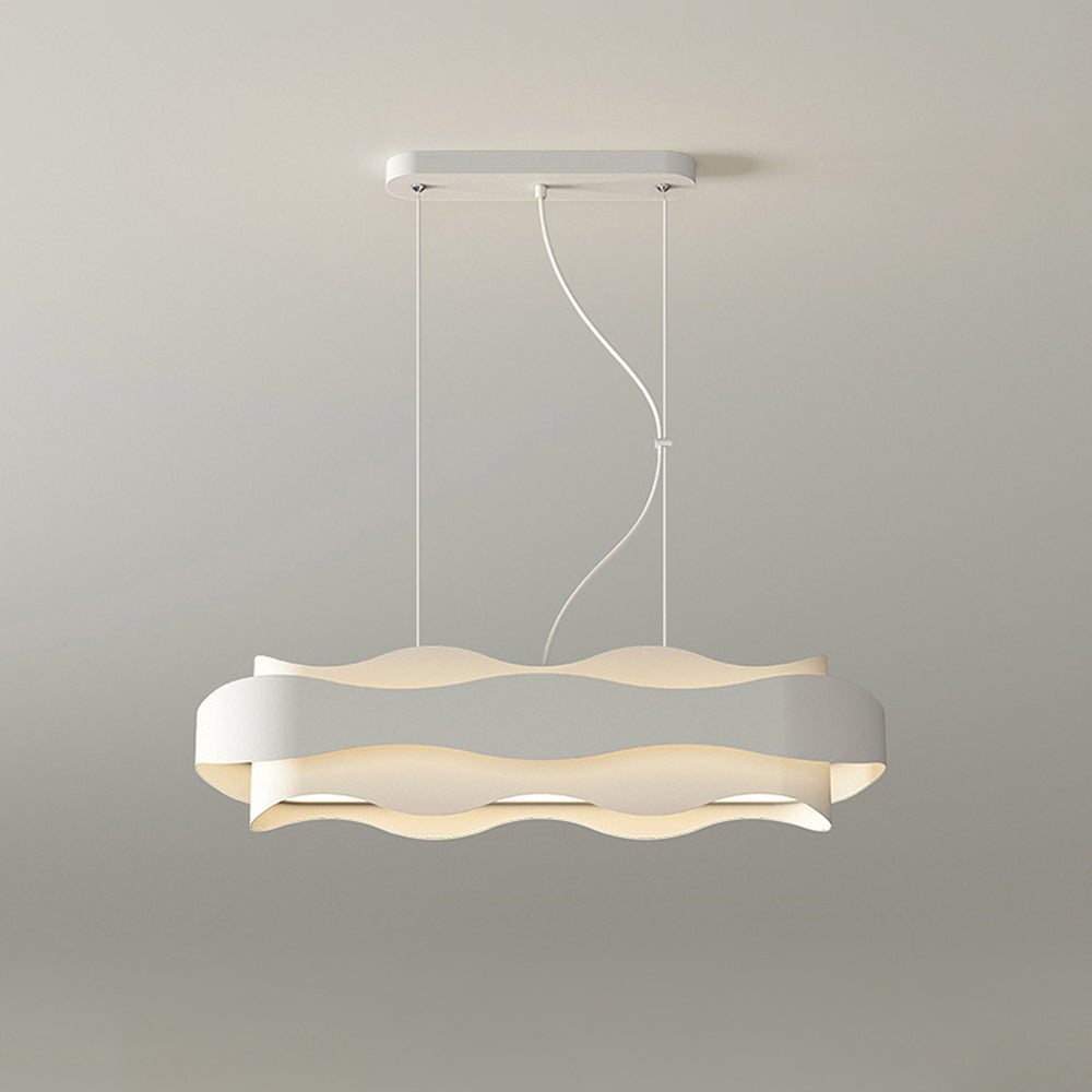 Arisha Suspension Ronde Contemporaine, Métal, Blanc, Chambre à Coucher/Salle à Manger