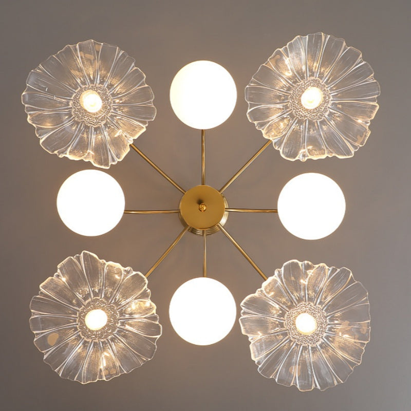 Valentina Nordique LED Lustre Or Verre Salon/Chambre À Coucher/Salle À Manger