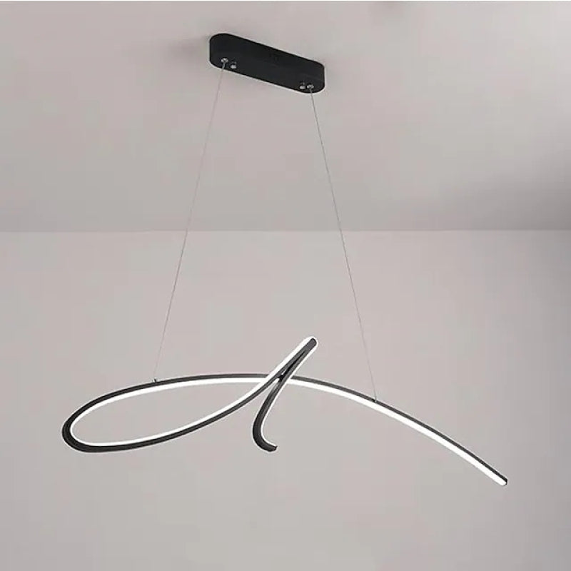 Arisha Suspension Linéaire Simple, Métal, Noir/Or, Salon