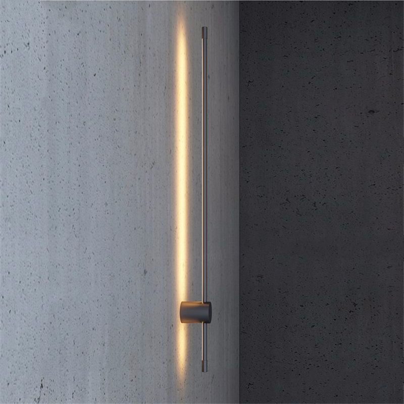 Ray Applique Murale d'Extérieur Minimaliste Linéaire LED, Métal, Noir, Jardin
