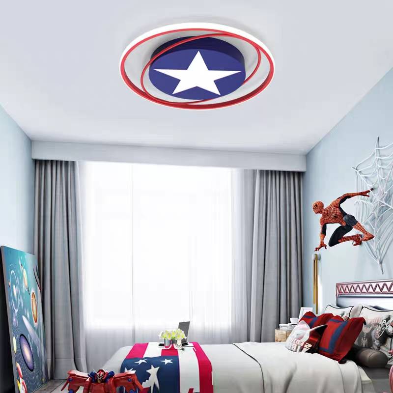 Epoch Moderne Ronde LED Plafonnier Bleu/Blanc Métal Salon Chambre à coucher