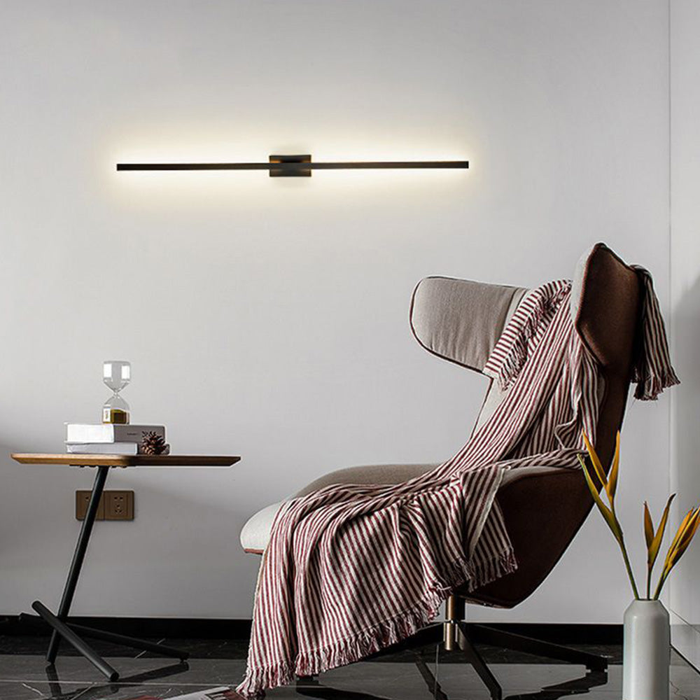 Arisha Longue Intérieur LED Applique Murale Linéaire Moderne Métal Noir Salle de Bain
