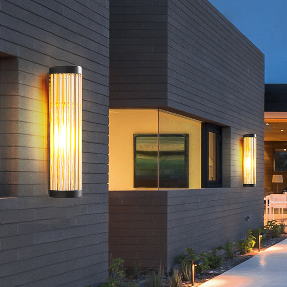 Ray Applique Murale Semi Cylindrique, Métal/Verre, Extrérieur