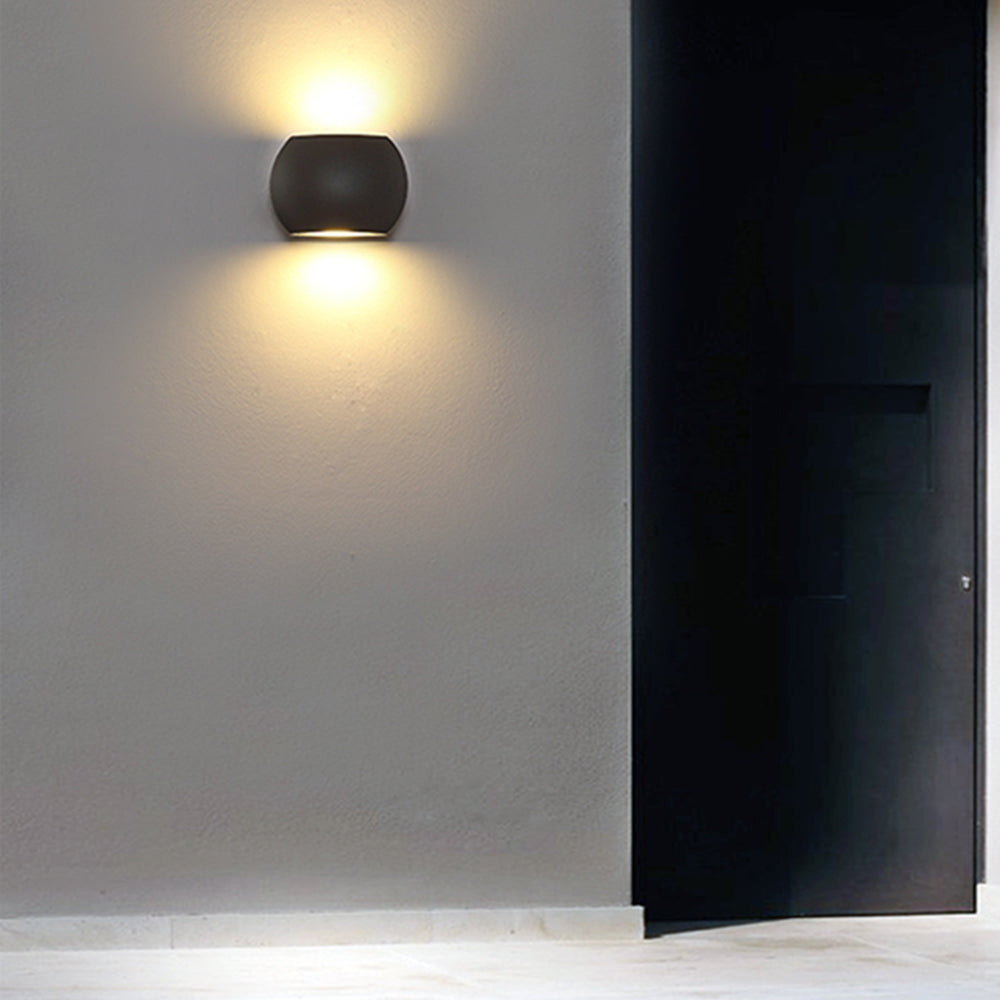 Ray Géométrique LED Applique Murale Noir Gris Métal Verre Cour