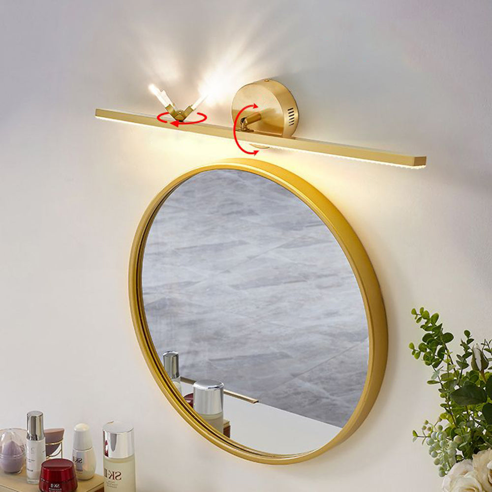 Arisha Applique Murale à Miroir Design Italien Iibellules Moderne Acrylique/Métal Doré Salle de Bain