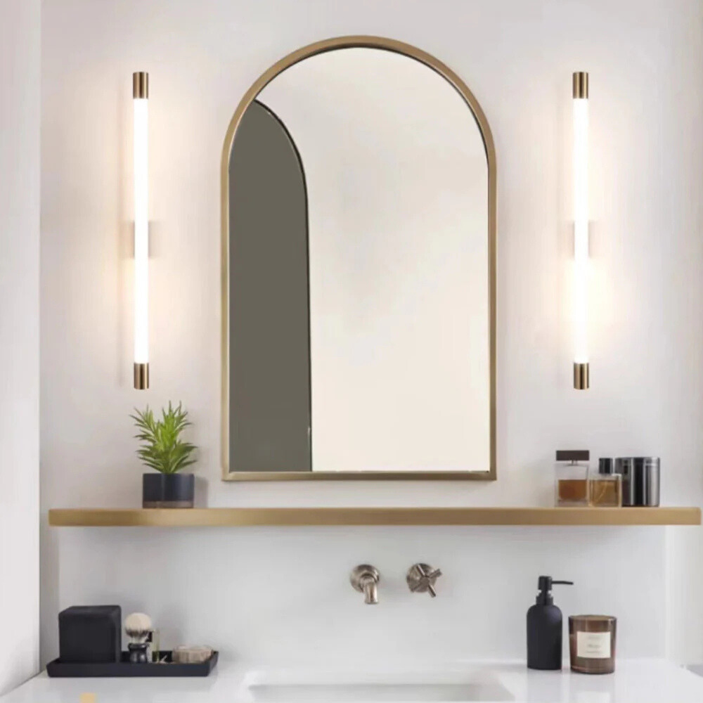 Ray Applique Murale Linéaire Simple, Métal/Acrylique, Blanc, Salle de Bain