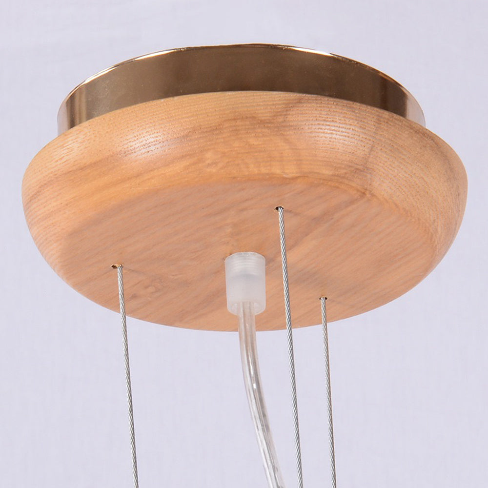 Muto Luminaires Suspensions Inégale Spoutnik Design Bois/Acrylique Chambre à Coucher