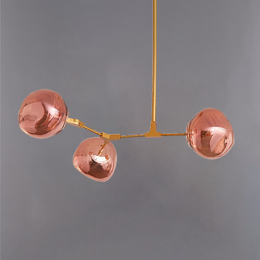 Valentina Suspension Globe Inhabituelle, Métal/Acrylique, Doré Rosé/Or/Chromé, Salon/Salle à Manger
