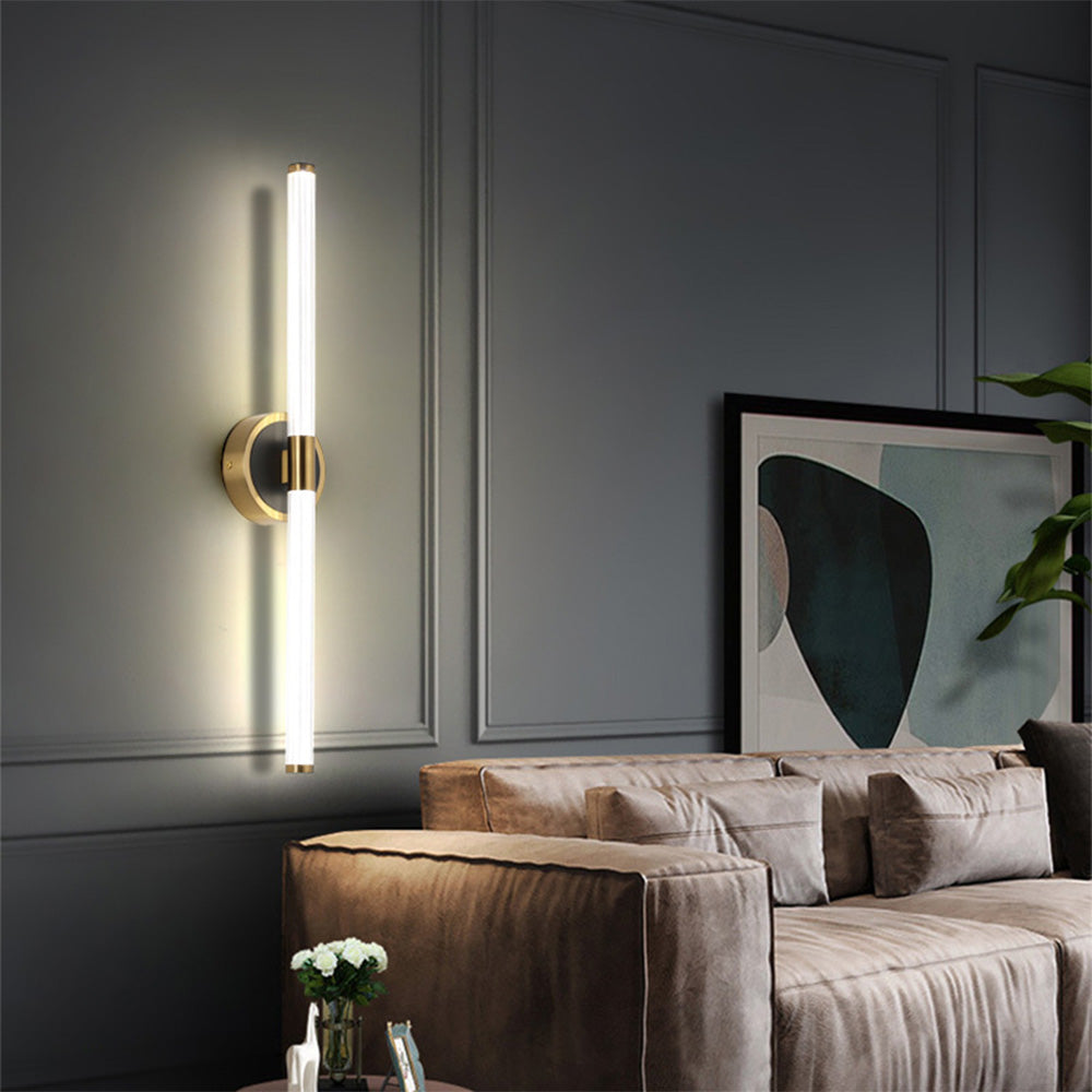Arisha Applique Murale Moderne LED Cercle Longue Cuivre/Noir Salle de Bain