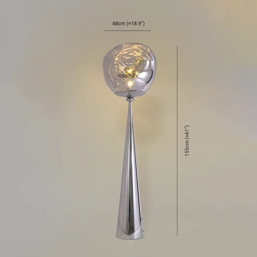 Valentina Design Italien Lampadaire Moderne Métal/Acrylique Rose Dorée/Or/Chromé/Gris Fumé Salon