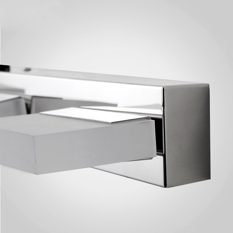 Arisha Design LED Applique Murale Miroir Carré Moderne Métal/Acrylique Argent Salle de Bain