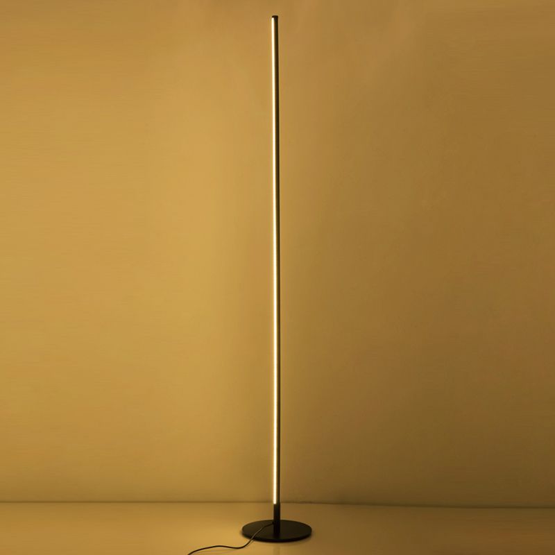 Ray Simple Linéaire LED Lampadaire Or Noir Métal Gel de Silice Salon Chambre