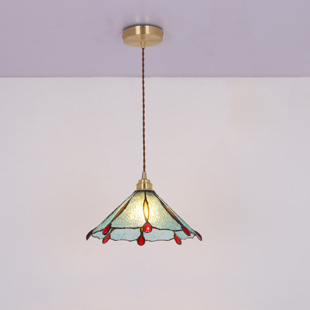 Tiffany Vintage Suspension Métal/Verre Chambre/Salon/Entrée