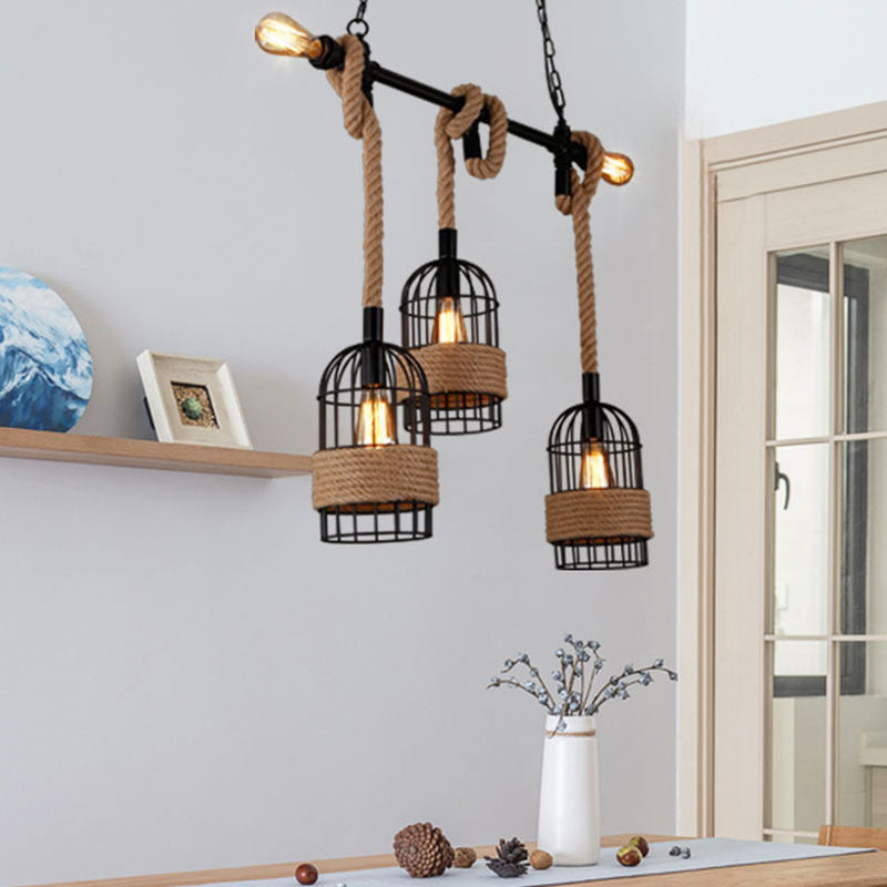 Epoch Suspension LED Rétro en Métal Noir Pour Café/Bar/Salle à Manger