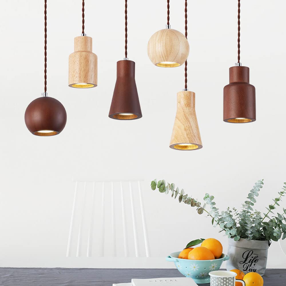Muto Cottage Installer LED Suspension Bois Cuisine/Chambre à coucher
