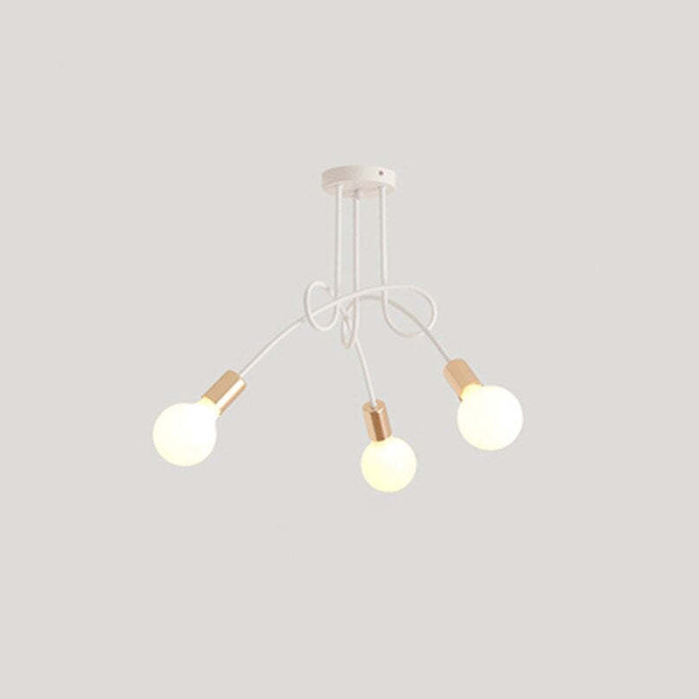 Valentina Lustre Linéaire/Bulle Moderne, Métal, Noir/Blanc/Or, Salon