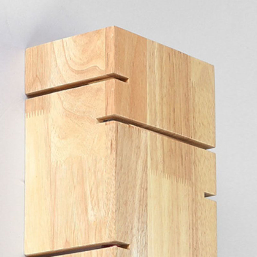 Muto Applique Murale Rectangulaire Moderne Simple LED Bois Brut Chambre à Coucher/Salon