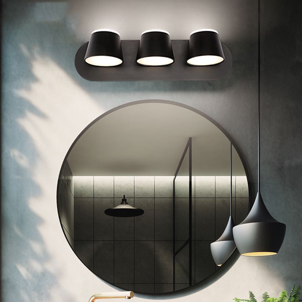 Arisha Applique Murale Linéaire Moderne Métal/Acrylique Noir Salon/Salle de Bain
