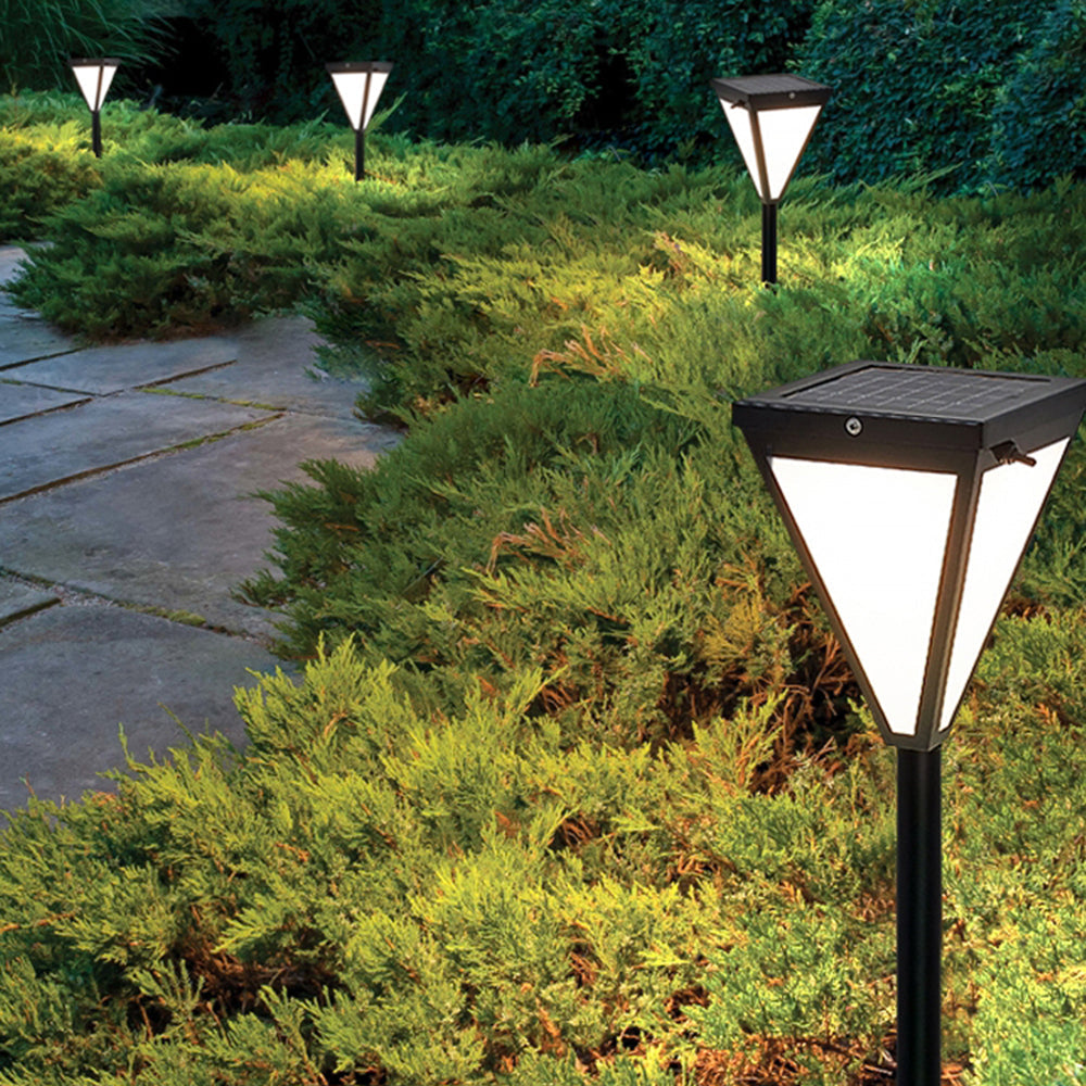 Ray Moderne LED Lampadaire Noir Métal/Verre Allée Exterieur