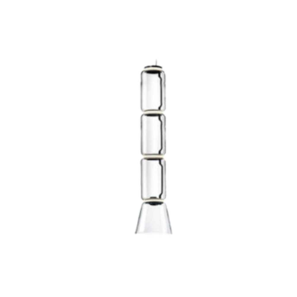 Valentina Luminaires Suspensions LED Cylindre Minimalisme Métal/Verre Transparent Salon/Chambre à Coucher