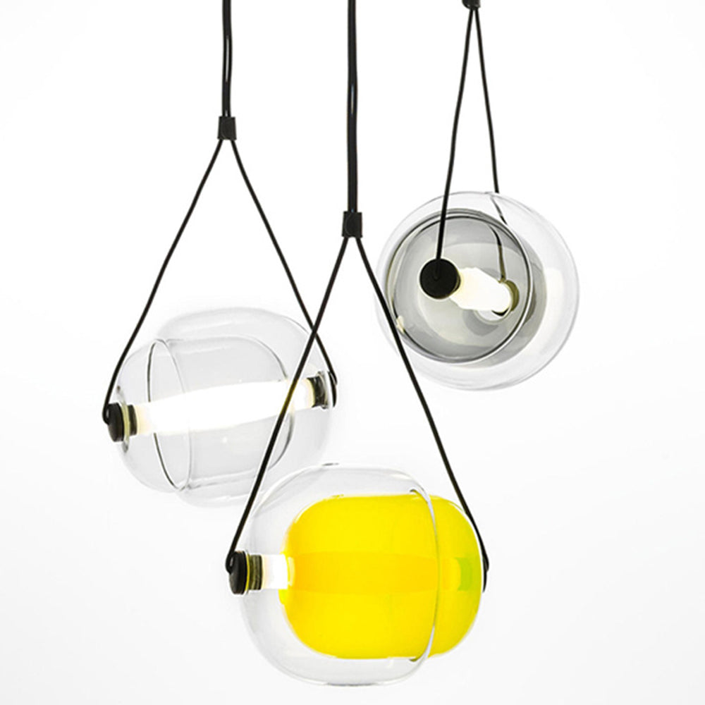 Valentina Design Luminaires Suspensions Bulle Moderne LED Verre Bleu/Jaune/Rose/Blanc Salon/Chambre à Coucher