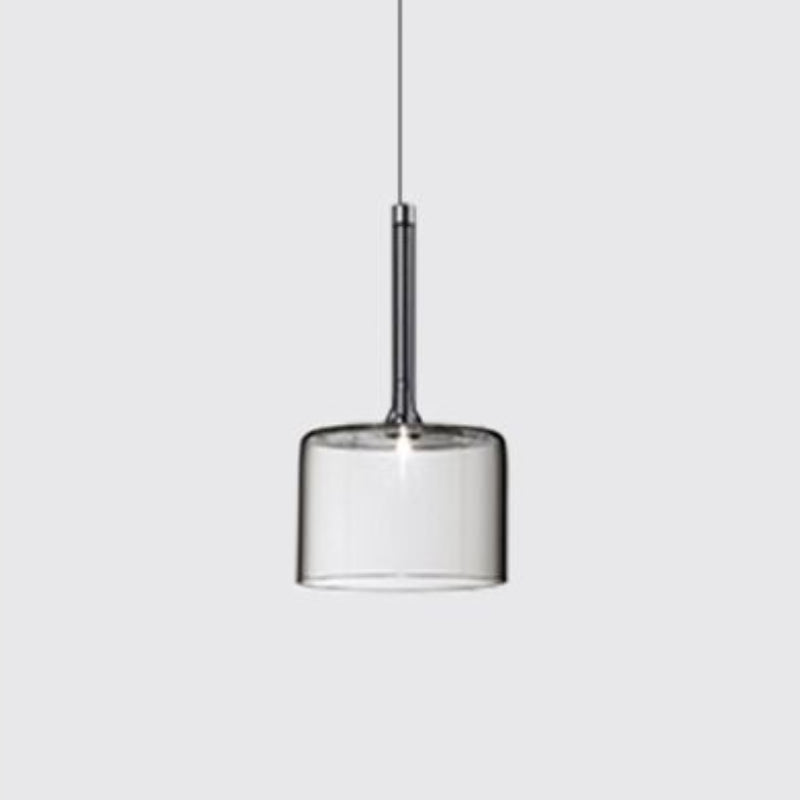 Valentina Lustre Suspension Moderne Minimaliste Verre Clair/Gris Bar