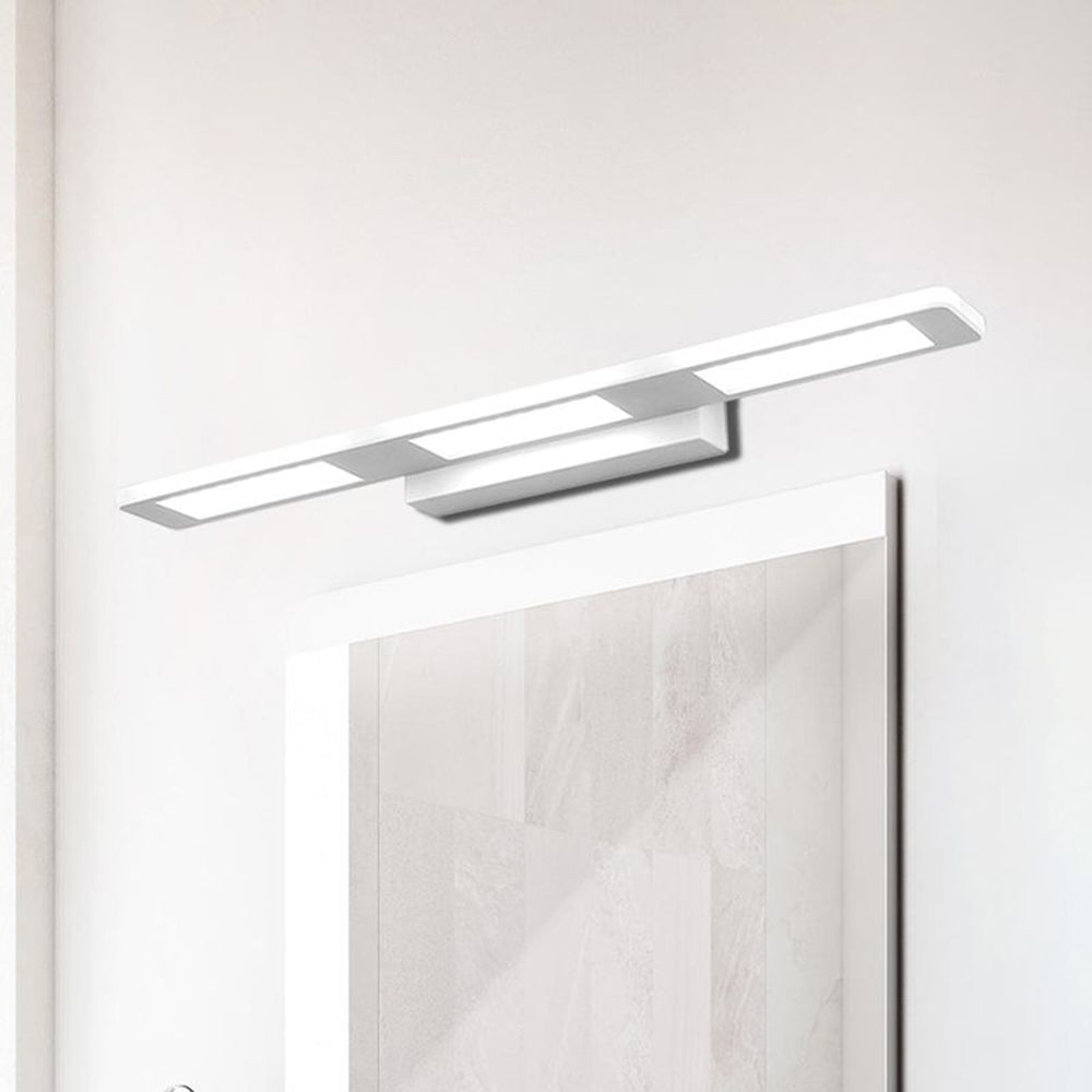 Arisha Applique Murale à Miroir Rectangulaire Design LED Moderne Métal Acrylique Blanc Salle de Bain