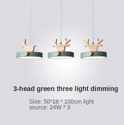 Valentina Suspension Rond Mignon Moderne Métal/Bois Vert/Noir Salle à manger