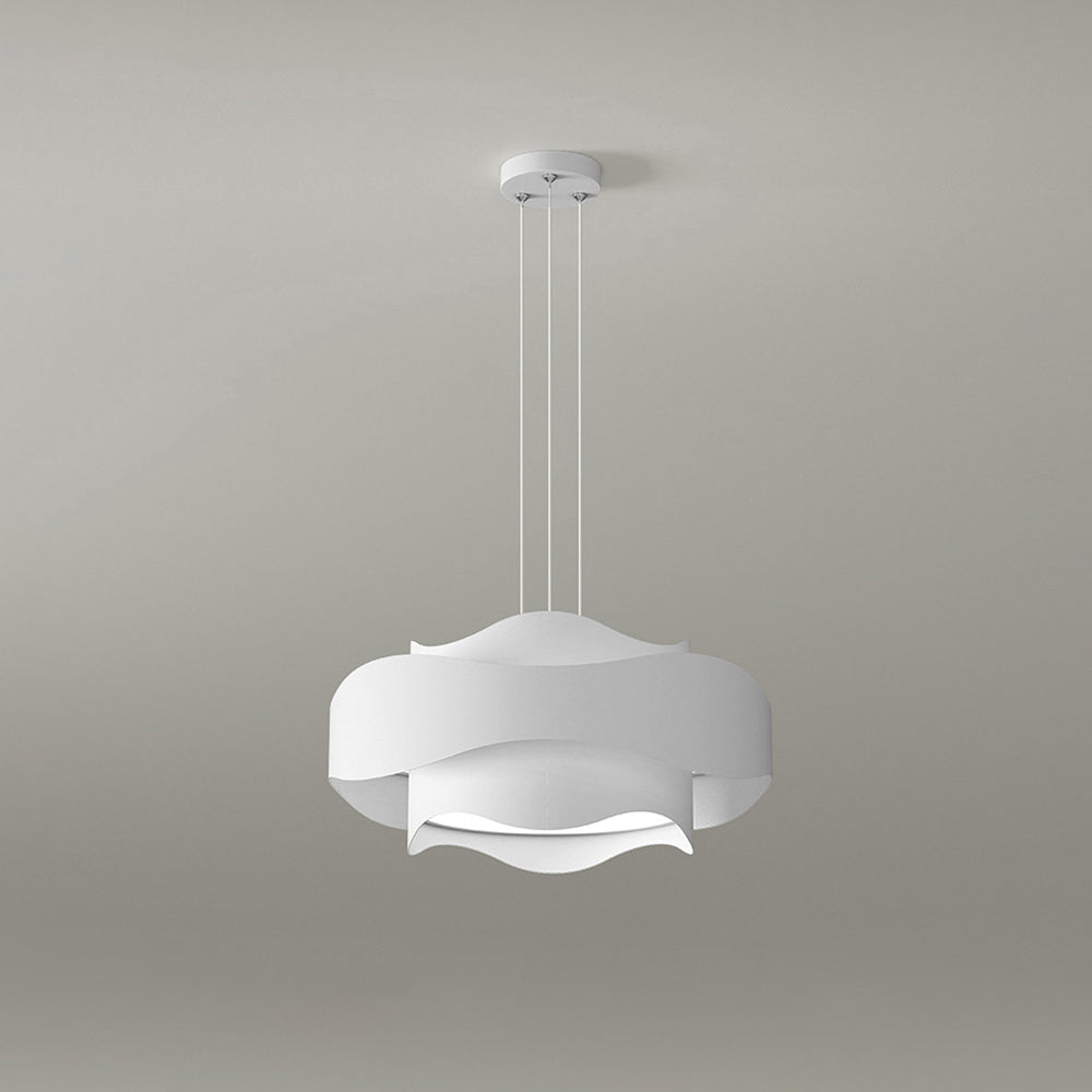 Arisha Suspension Ronde Contemporaine, Métal, Blanc, Chambre à Coucher/Salle à Manger