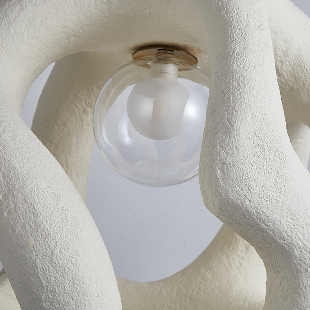 Avi Suspension Globe Moderne, Métal/Résine, Blanc/Noir, Bar/Salle de Séjour