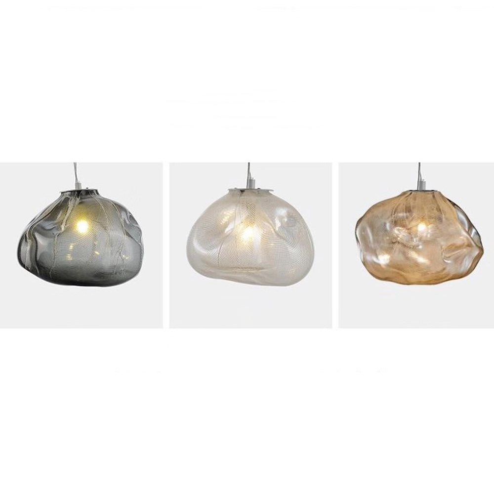 Avi Suspension Globe, Métal/Verre, Clair/Gris/Ambre