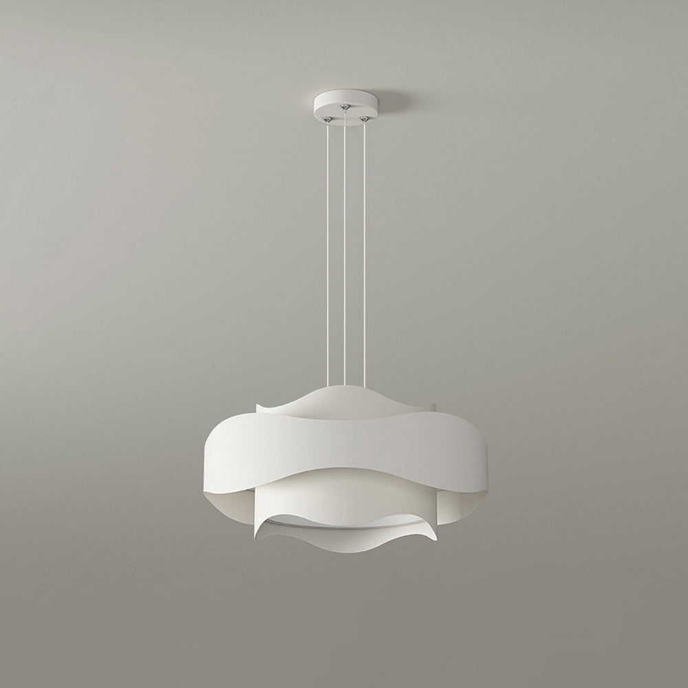 Arisha Suspension Ronde Contemporaine, Métal, Blanc, Chambre à Coucher/Salle à Manger