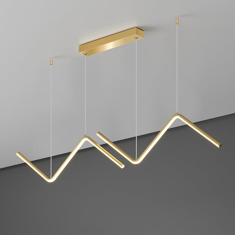 Arisha Lampe Suspendue Lustre LED Moderne, Métal, Noir/Or, Cuisine