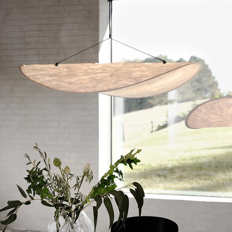 Ritta Suspension Géométrique Moderne Soie, Blanc, Salon